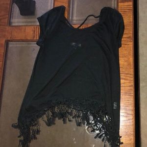 Black top with lace up back